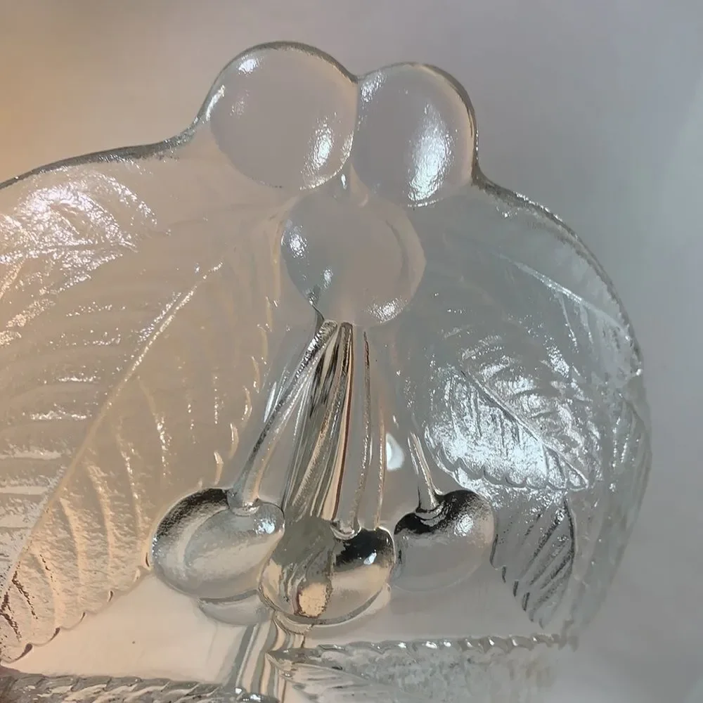 Cherry Patch Clear Glass 3 Divided Serving Tray